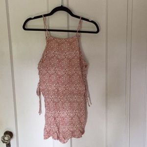 Orange and white detailed romper